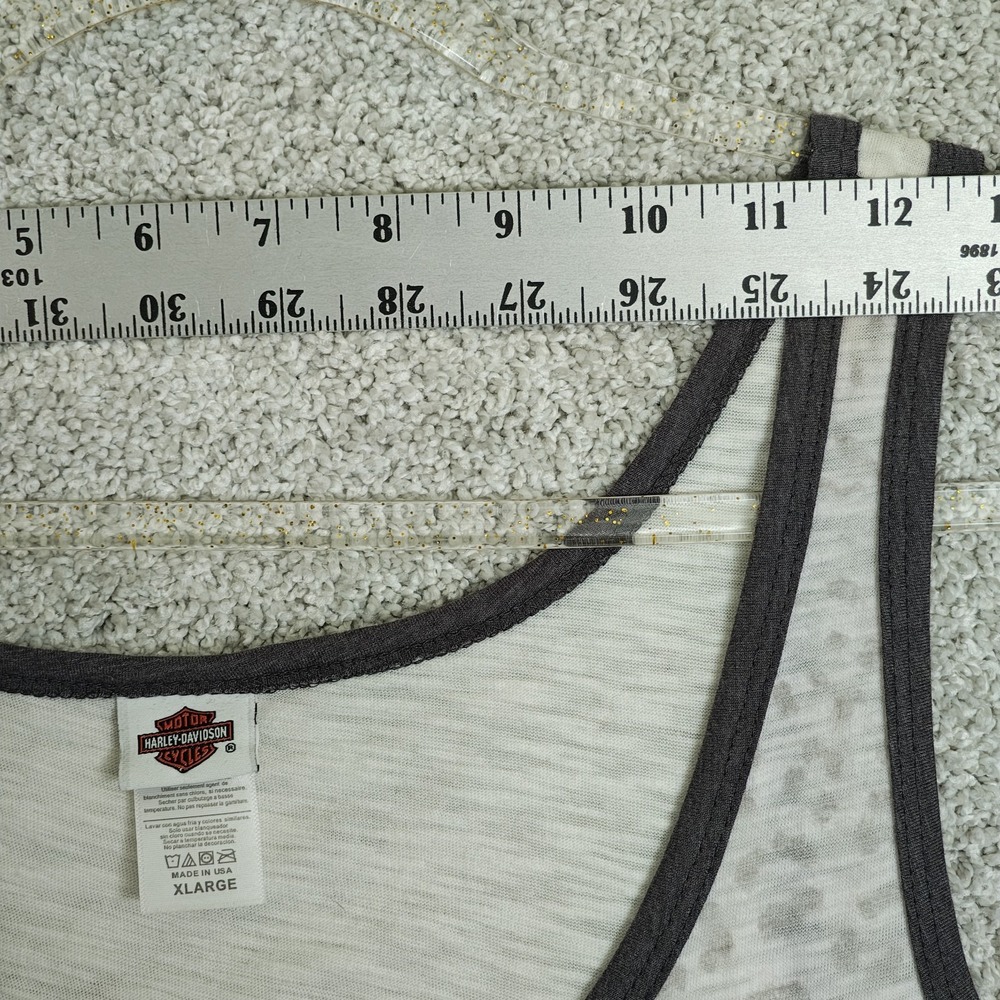 2015 Harley Davidson Motorcycle Womens Tank Top XL‎ White w/Purple Foil Accents - Picture 4 of 10